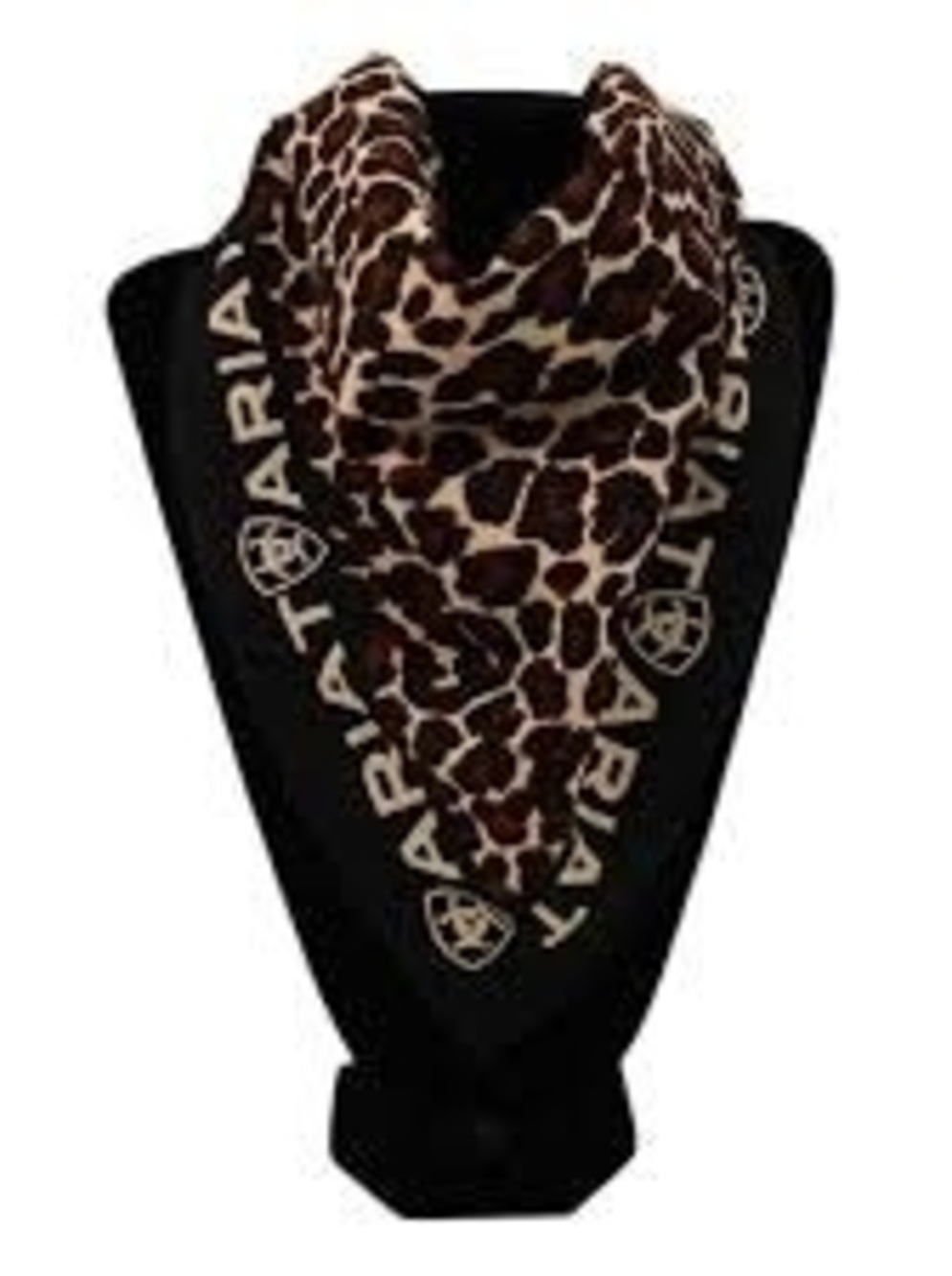 Leopard Print Logo-Edge Triangle Scarf - Brown